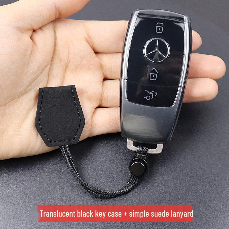 Ultra-Thin Transparent Key Case for Mercedes-Benz E300L, GLC260L, A200L, GLB, GLE350, and CLS-Class