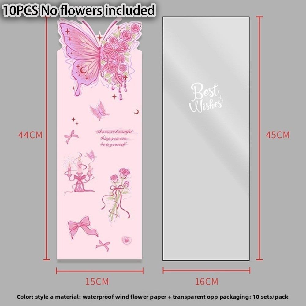 

10pcs Butterfly Flower Packaging Bag Waterproof DIY Flower Wrapping Packa Transparent Floral Material Packaging Other