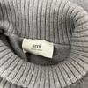 Ami Paris UKS402.018 24AW Grey X Grey Heart Logo Turtleneck Knit Tops L grayUsed