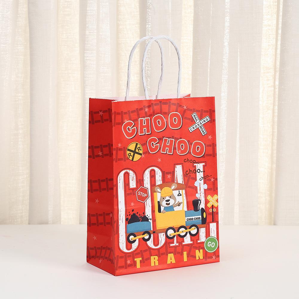 StoBag, Train-Themed Reusable Paper Gift Tote Bags, 12/30pcs, Perfect for Kids' Birthday Parties Festive Celebrations Supplies