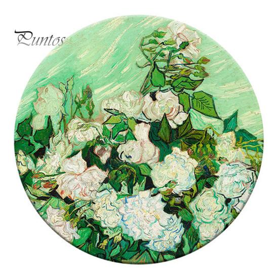 

Раковина из диатомовой грязи, впитывающая подставка под стакан, противоскользящая, изолирующая, нескользящая, многоцелевая, впитывающая воду, не допускающая ожогов, декоративная чашка с цветочным принтом C