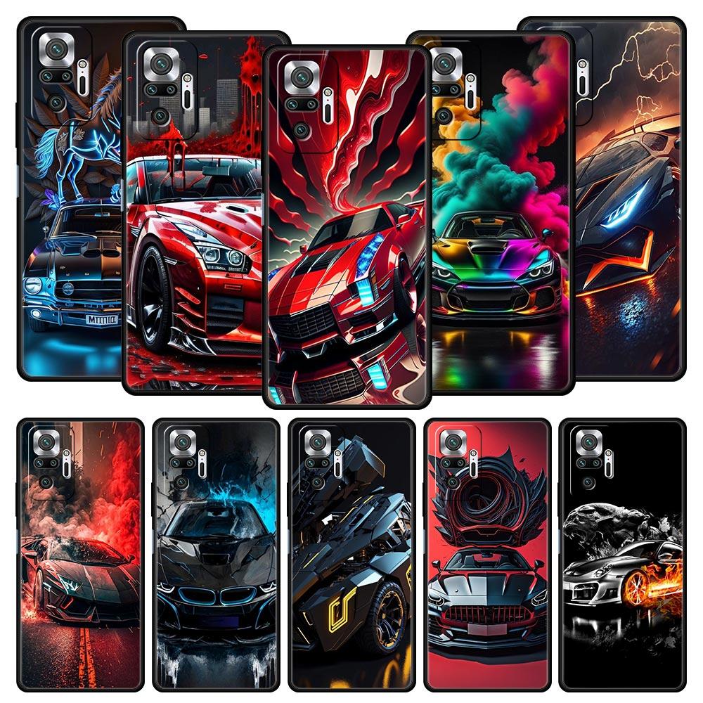 Cool Sports Car Phone Case For Xiaomi Redmi Note 14 13 5G 10 11 12 Pro Plus 4G 14C 13C 12C 10C Black Cover