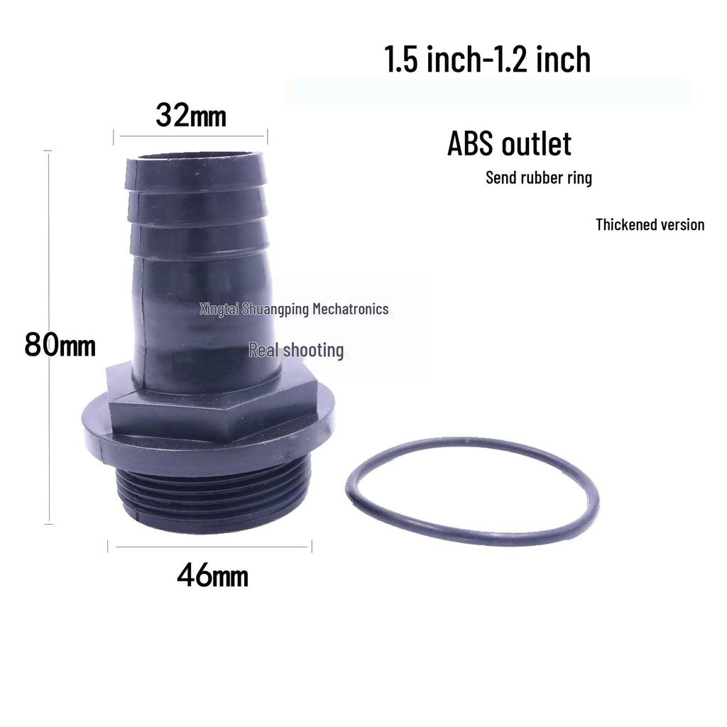 Thickened Plastic Male Thread Hose Adapter, 4-Inch To 1.5-Inch, for Water Pump Connections