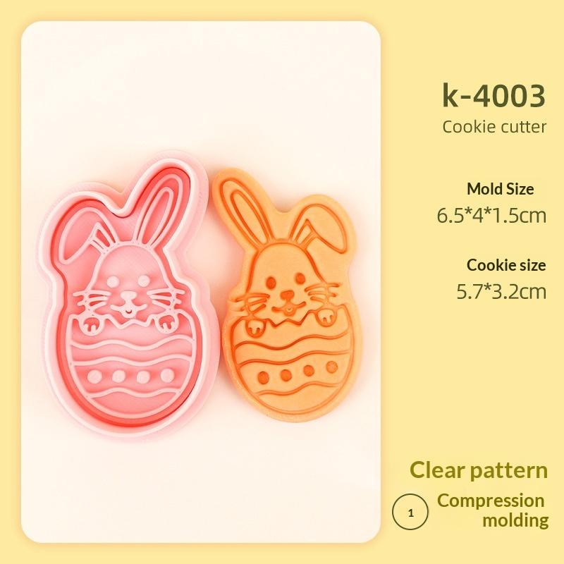 1/4 Bucăți Matriță Brioșe Iepuraș de Paște Plastic Iepuraș Ou Tăietor de Prăjituri Ștampilă Embosator Petrecere de Paște Fondant Tort Decorațiuni de Copt