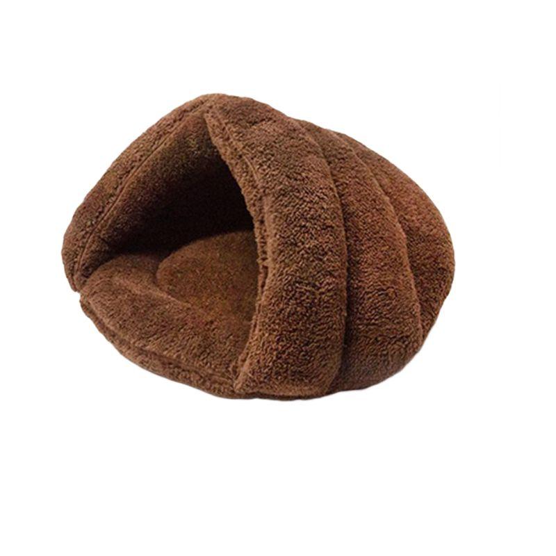 

Домашняя кошка щенок собака кровать теплая мягкая будка гнездо пещера домик спальный мешок коврик палатка подстилка M коричневый