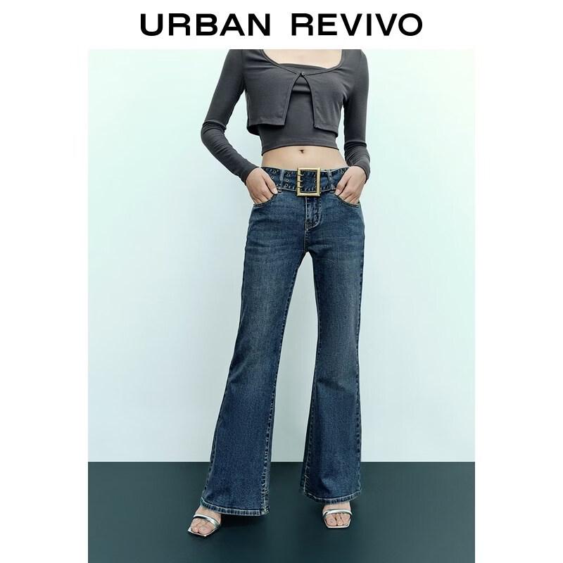 UR2026 Women s Washed Flared Denim Jeans