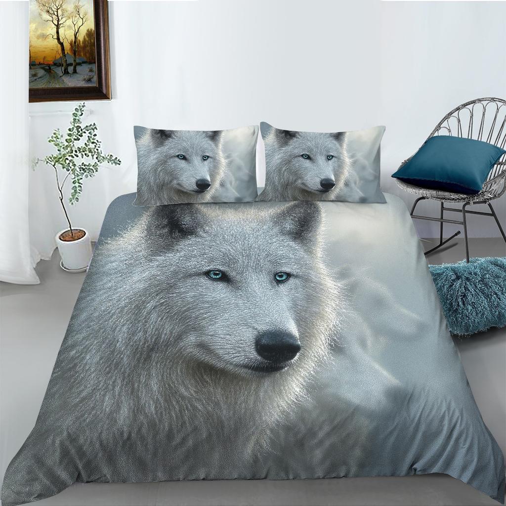 Wishshopify Fashion Wolf Series Polyester Bedding Two-Three-Piece Digital Printing