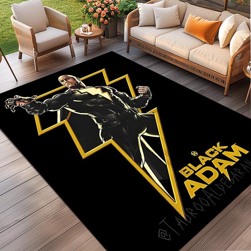 Black Adam Print Rug, Washable Floor Carpet, For Entryway Dorm Laundry Room Office Study, Home Decor Birthday Christmas Gift