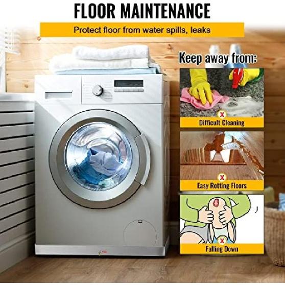 Heavy Duty 304 Roestvrij Staal Wasmachine Druppel Afvoerbak Vloerbak met Antislip Bodempad, met Afvoergat, 27 X 25 X 2,5 Inch