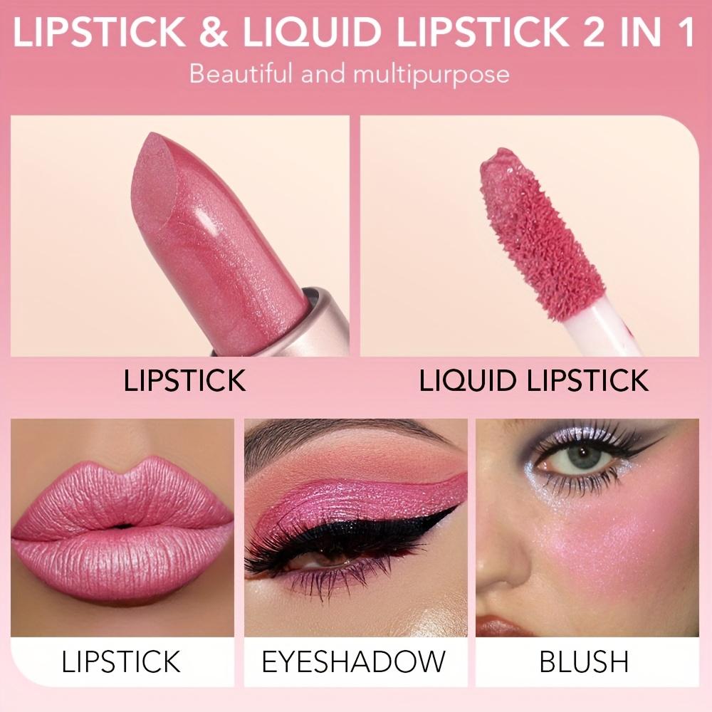 2-in-1 Non-Stick, Moisturizing Lipstick - Long-Lasting, Fade-Resistant Liquid Lip Color with A Glossy Finish Lipstick Gift for Women