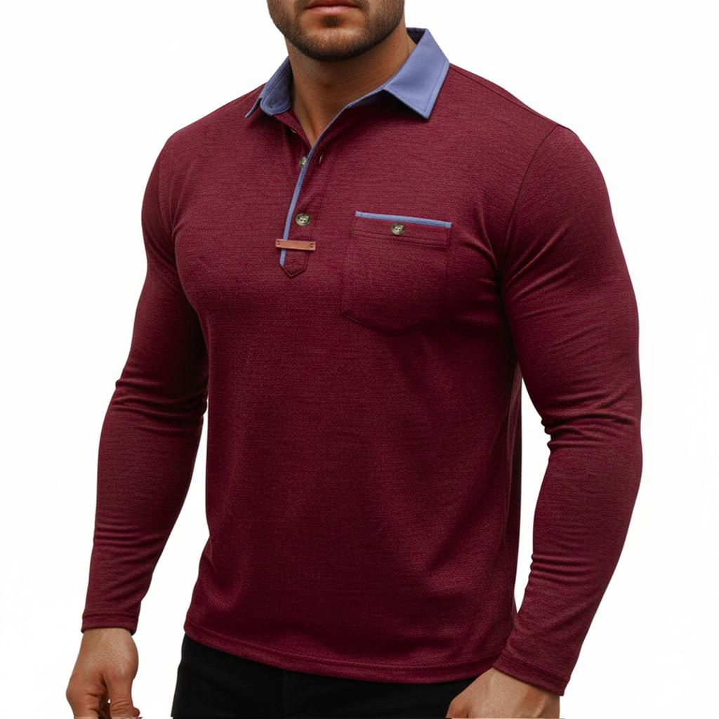 Herrfärg Långärmade Toppar Herr Casual Mode Långärmade Toppar