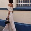 Europäische und amerikanische Damenbekleidung Herbst Neu Ein-Wort-Kragen Temperament Elegant und Sexy Figurbetont Falten-Tube-Top-Kleid