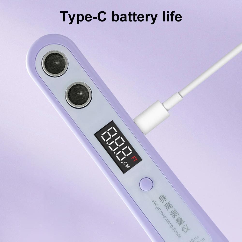 Ultrasonic Digital Height Measuring Ruler High Accuracy Portable Height Measuring Device LED Display for Measuring Body Height