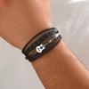 Multi Layer Minimalist Woven Men's Leather Bracelet European American New Magnetic Buckle Imitation Cowhide