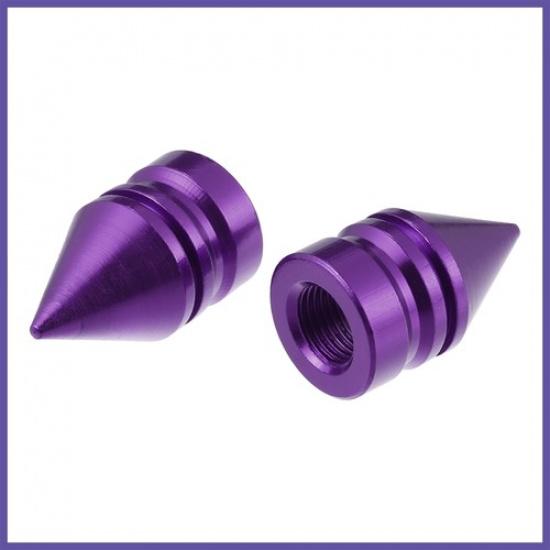 6pcs Purple Tire Stem Valve Caps Covers Spike Style Universal for Car Bike
