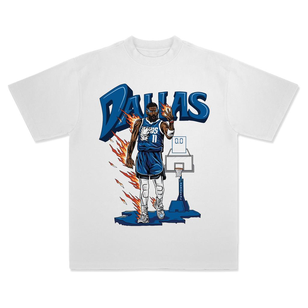 2025 Série Kyrie Irving Hvězda NBA Americké Pánské a Dámské Volné 100% Bavlna Přímý Sprej Letní Tričko s Krátkým Rukávem