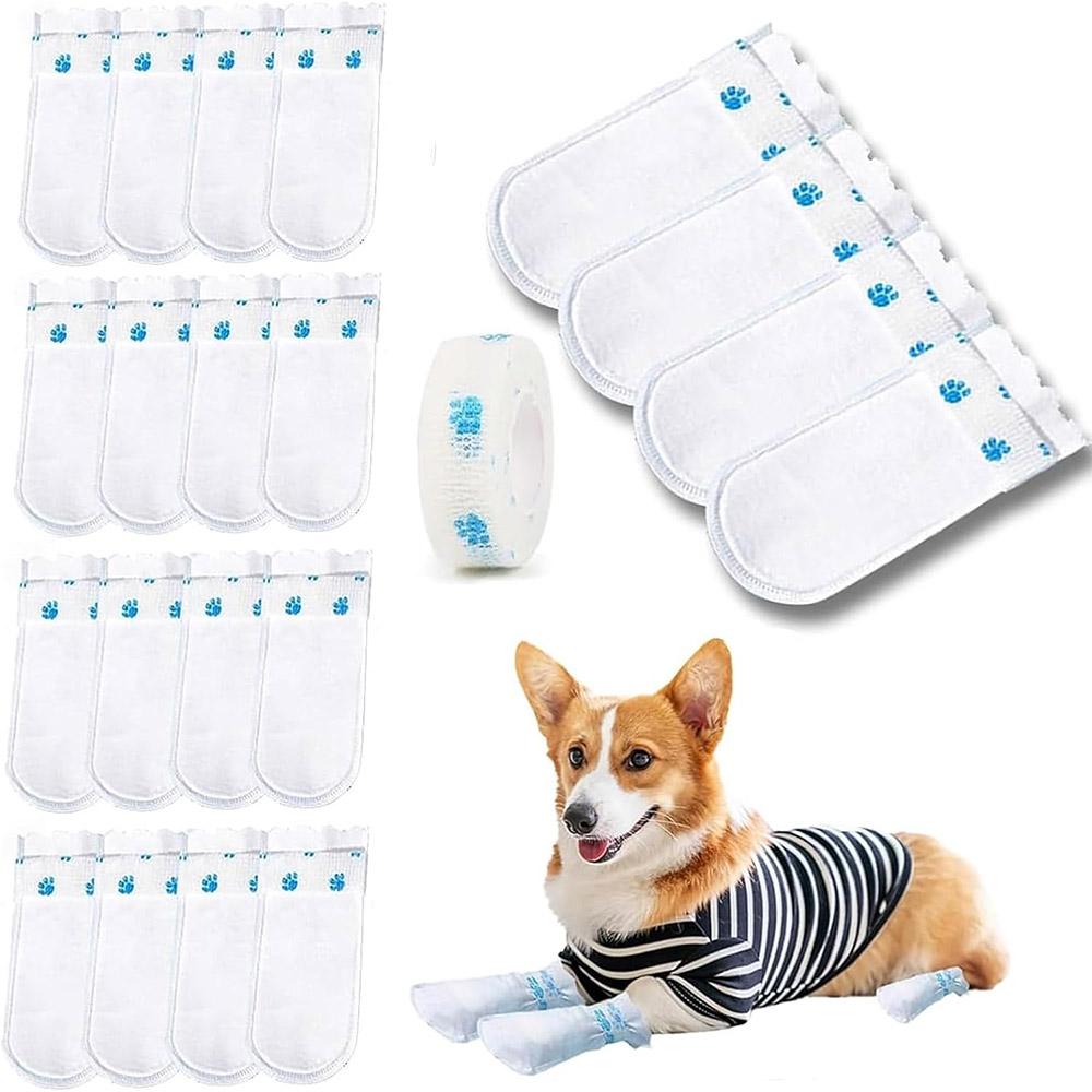 20/40PCS Pet Disposable Paw Shoes Waterproof Non-woven Fabric Dog Anti-Dirt Shoe Covers Outdoor Dog Walking Small Dog Socks