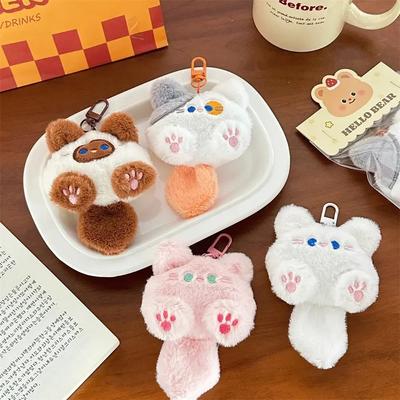 Cute Plush Cat Doll Pendant Key Chain Girls Backpack Stuffed Keychain Soft Toy Couple Bag Kawaii Keychain Decorative Gifts