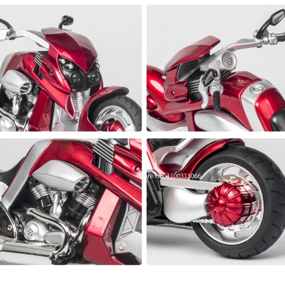 1/12 V-REX Motorcycle Car Model Toy Alloy Diecast High Simulation with Light Sound Motorbike Vehicle for Adult Collection Gifts