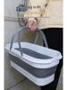 Foldable Rectangular Mop Bucket with Wheels and Handle - Portable Silicone Mopping Bucket