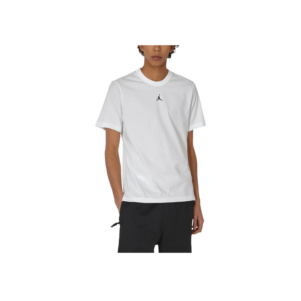 Jordan Dri-FIT Sport Solid Logo Crew Neck Short Sleeve T-Shirt Men Tops White FN5829-100