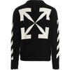 OFF WHITE Sweter z okrągłym dekoltem w ukośne wzory OMHE023C99KNI0011001