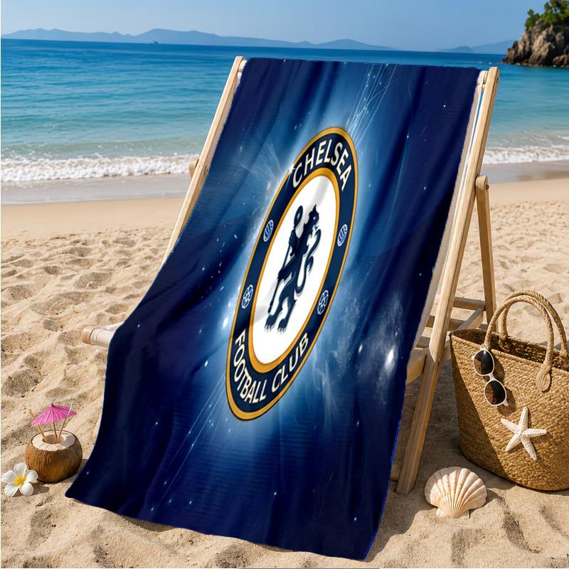 Chelsea Football Club Crest Beach Towel Microfiber Beach Towel, Lightweight and Quick-Dry, for Summer Travel, Swimming Pool Fan Birthday Gift