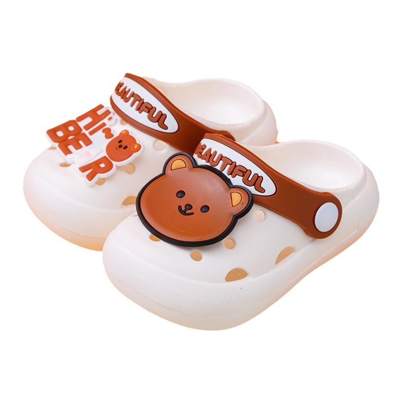 Kids' Cute Bear Non-Slip Summer Slippers: Soft Sole, Cool Clogs for Boys & Girls