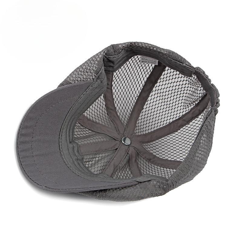 Summer Full Mesh Newsboy Cap for Men Women Breathable Octagonal Hat British Retro Flat Cap Sun Protection Outdoor Painter Hat Peaked Cap
