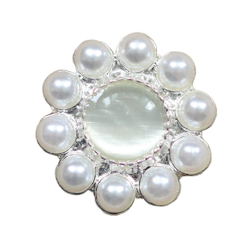 Beautiful Pearl Pearl Buttons Plum Blossom Metal Buttons Women'S Cardigan Blazer Sweater Decorative Buttons