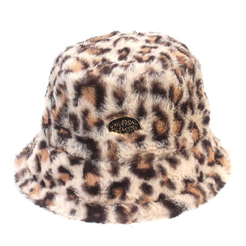Universelle Chemie Fell Leopard Elfenbein Fischerhut