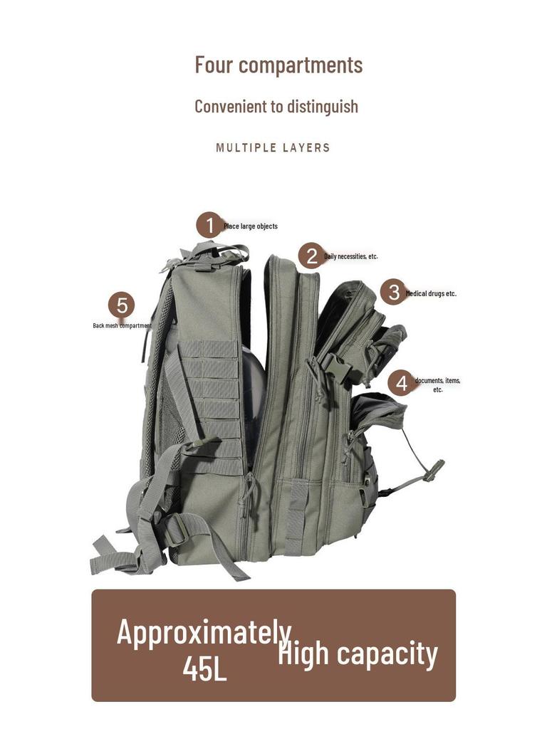 Multifunctional Outdoor Tactical Backpack - Camouflage Hiking & Mountaineering Bag