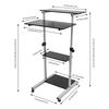 Silver Mobile Standing Desk Work Station, Stand Up Desk Cart Particle Board and Steel With Four Universal Wheels for Bedrooms
