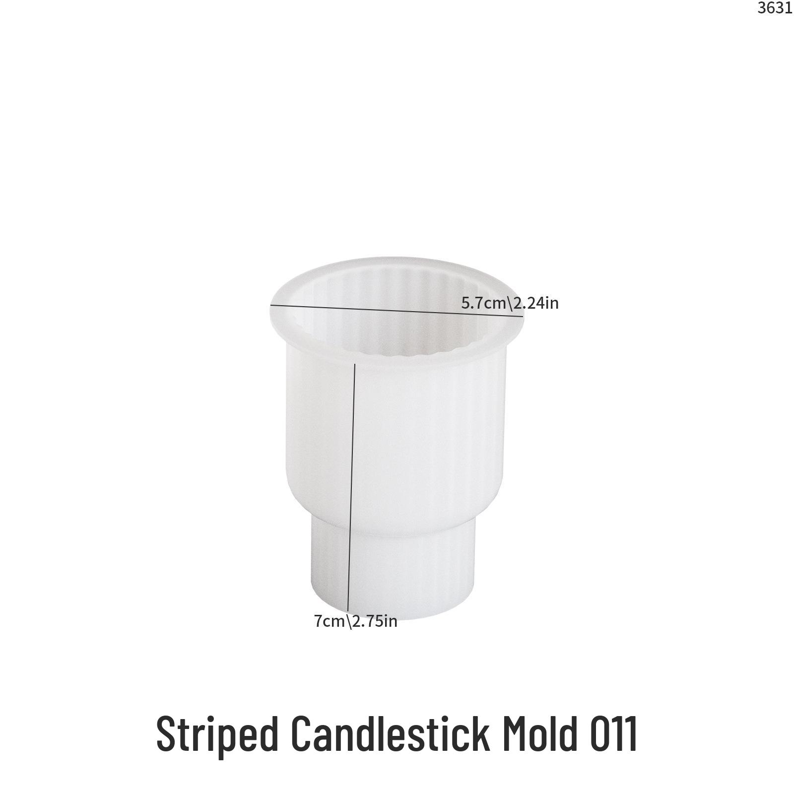 DIY силиконовая форма  Мак  для круглых и прямоугольных полосатых подсвечников