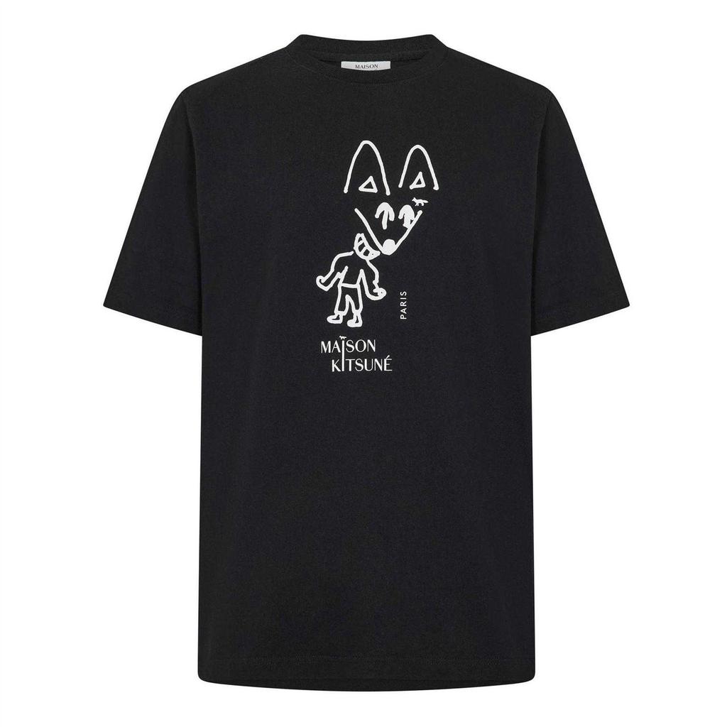 Maison Kitsuné Mens Fox Cotton Party T-Shirt