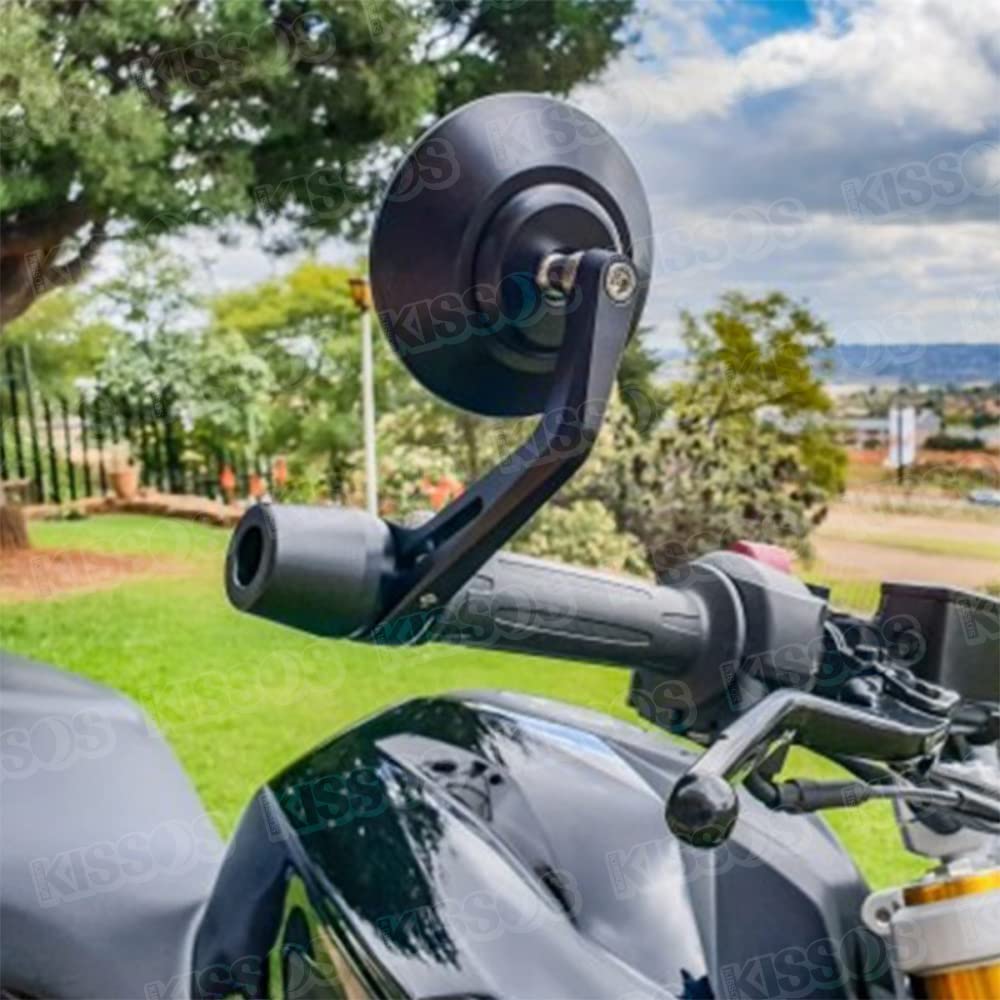 Bar End Motorcycle Bar Motorcycle CNC HONDA SUZUKI Left and Right Set X Mirrors, Mirrors, Ends, Universal, Round, Mirrors, Aluminum, YAMAHA, (Black