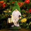 Luce Solare da Giardino Gnomo, Statua di Gnomo da Esterno con Lanterna, Lampada Solare Impermeabile a Forma di Gnomo per Cortile, Patio, Prato, Terrazza