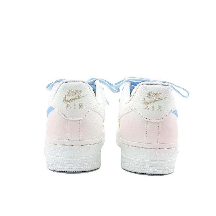 Nike Air Force 1 Begonia Cherry Blossom Abrasion Resistant Low top Skateboard Shoes Women's White Blue FV3654-111(Team641-)