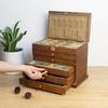 WTEMPO Solid Wood Jewelry Box Storage Box with Lock Antique Style Large Capacity Chinese Style Multi-layer Household Jewelry Box