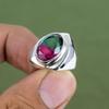 Faceted Multi Tourmaline Ring 925 Sterling Silver Ring Boho Style Ring Decent Gemstone Jewelry Handmade Ring For Gift Available In Ring Size