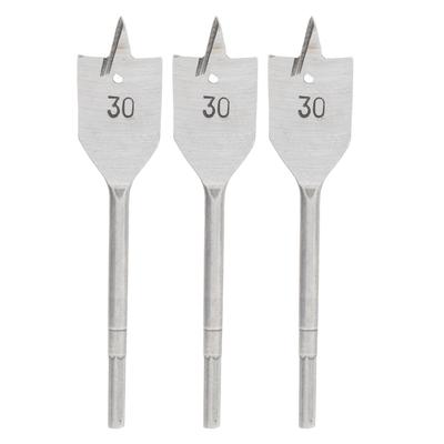 Set di 3 punte piatte per legno, per forare, per lavorazione del legno, acciaio ad alto tenore di carbonio, strumento di perforazione 30mm