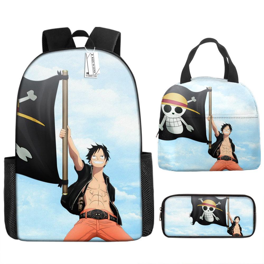 ONE PIECE Luffy One Piece Schoolbag Campus Primary School Students Nautical King Backpack Lightweight Large Capacity Computer Bag