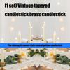 Retro Taper Candle Holders Copper Candlestick Holders for Home Dinning Table Centerpiece Wedding Holiday Party Chrismas