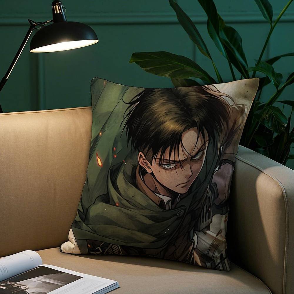 Levi Ackerman Attack On Titan Kissenbezug Gemütlicher Plüsch-Kissenbezug Beidseitig bedruckt – Wohngeschenk für Schlafzimmerdeko