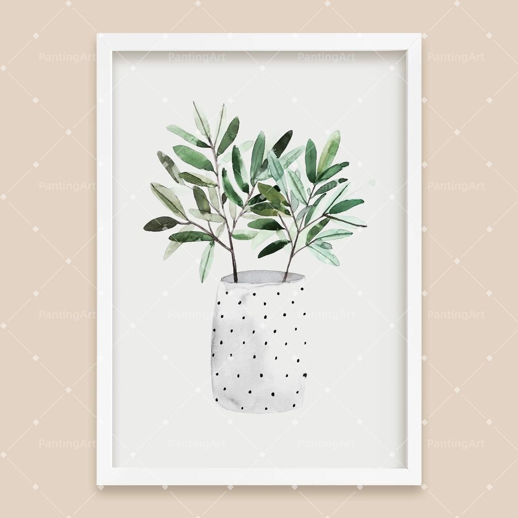 Bohemian Watercolor Tropical Plant Canvas Painting Monstera Banana Leaf Eucalyptus and Fern Art Posters Aesthetic Bedroom Decor