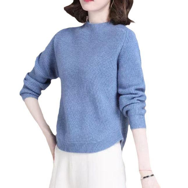 Women's Versatile Round Neck Stylish Knit Pullover Sweater - Age-Reducing, Trendy & Loose Fit