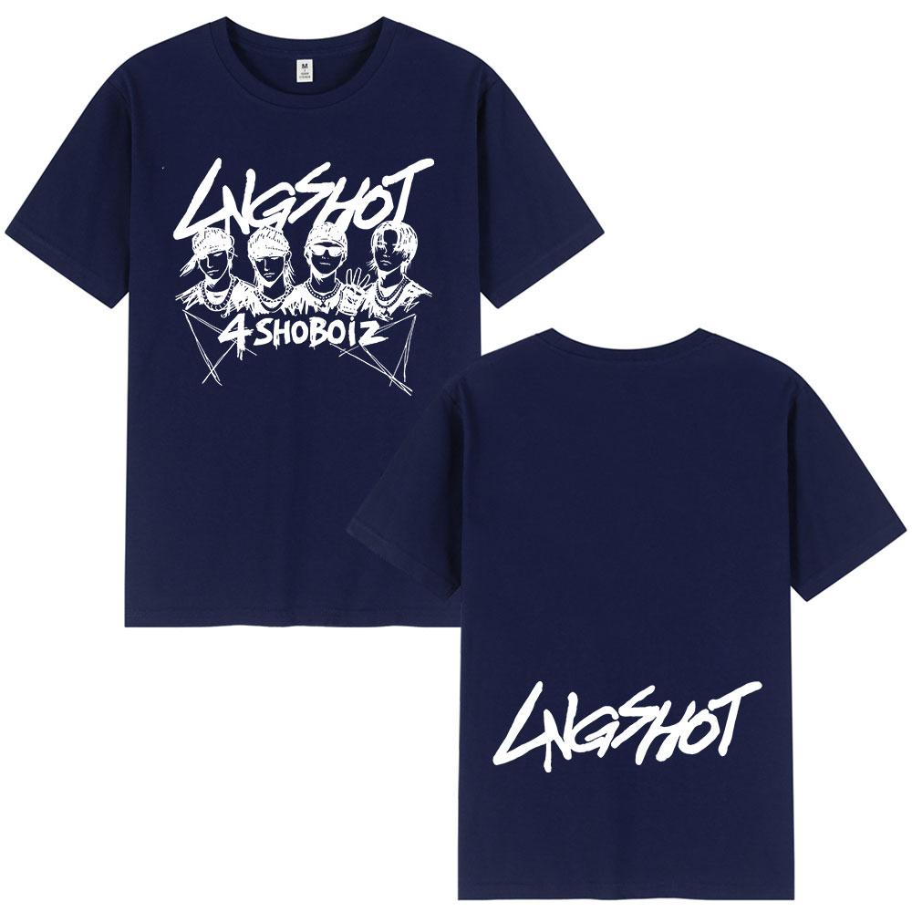 Korean Kpop Hip Hop Group Lngshot Tshirt Summer UNISEXs Womens Harajuku Cotton Informal Tshirt Street Clothing