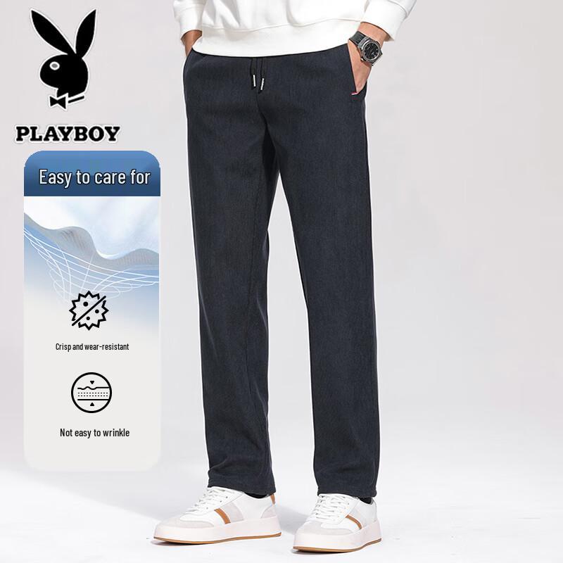 PLAYBOY Men's Corduroy Straight-Leg Casual Pants