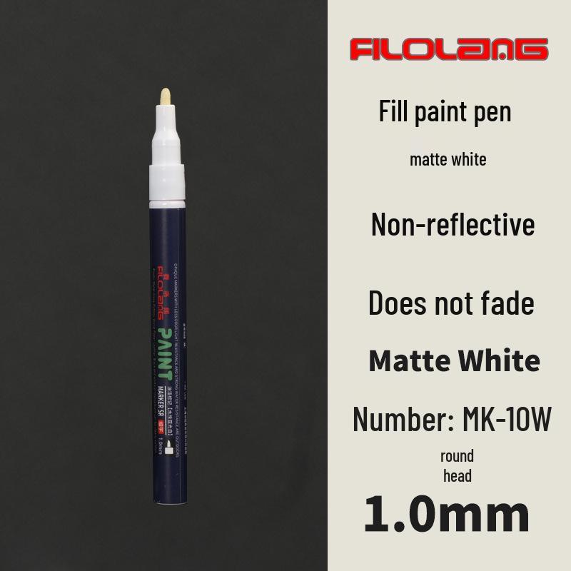 Feloran MK-28W Matte White Oil-based Waterproof Touch-up Pen for Non-reflective Metal Repair.