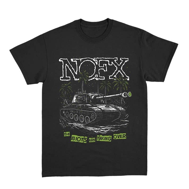 NOFX Punk Band Album Rock Shark Casual Tshirt Mens and Womens Luxury Band Brand